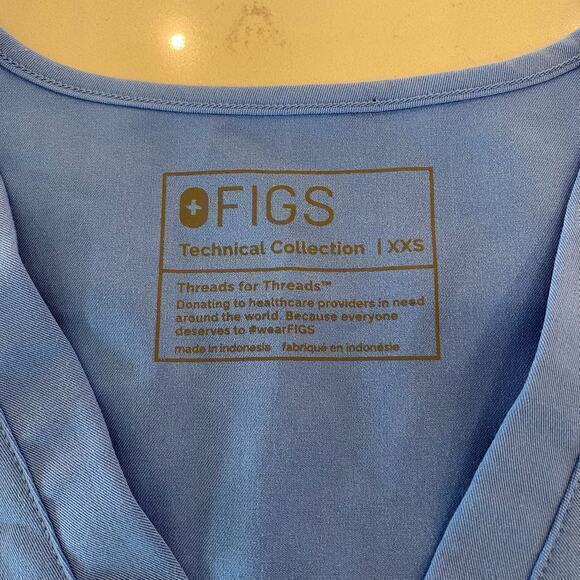 Figs Casma Three-Pocket Scrub‎ Top Blue Size XXS - Picture 4 of 7